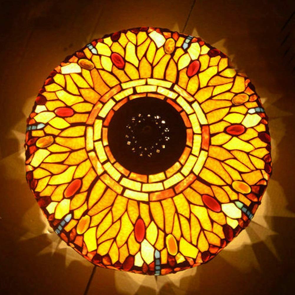 IUokLU Tiffany-Tischleuchte Aus Buntglas, 45 cm, Kreative Retro-Lampe Mit Roter Libelle, Stimmungsvolles Ambiente Fürs Wohnzimmer