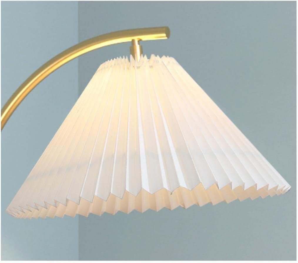 Europäische Stehlampe mit USB Aufladung Dreischichtige Plissee Stehleuchte Modern Weiß Wohnzimmer Schlafzimmer LED Standlampe