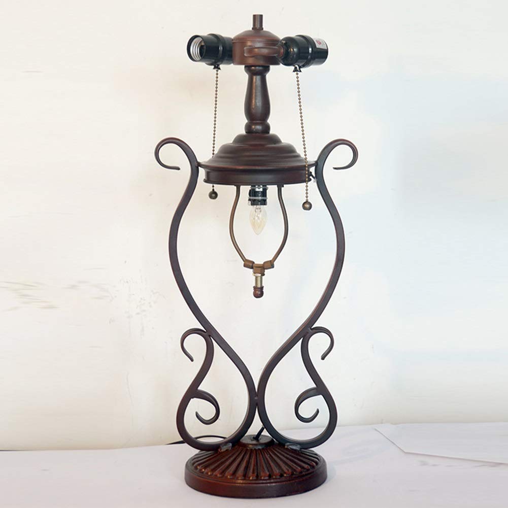 IUokLU Tiffany Tischlampe Buntglas 45cm 18 Zoll Antik Design Dekolampe Wohnzimmer Schlafzimmer Arbeitszimmer Glaskunst Tischleuchte