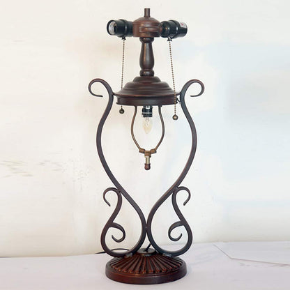 IUokLU Tiffany Tischlampe Buntglas 45cm 18 Zoll Antik Design Dekolampe Wohnzimmer Schlafzimmer Arbeitszimmer Glaskunst Tischleuchte