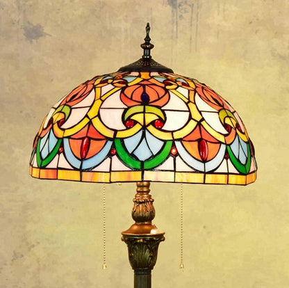 WKXTECZT Ständer im Tiffany-Stil, 16 Zoll, Tiffany-Stil, 64 Zoll, großes Retro-Buntglas, 2-flammig, antiker Sockel für Schlafzimmer, Leselampe E27